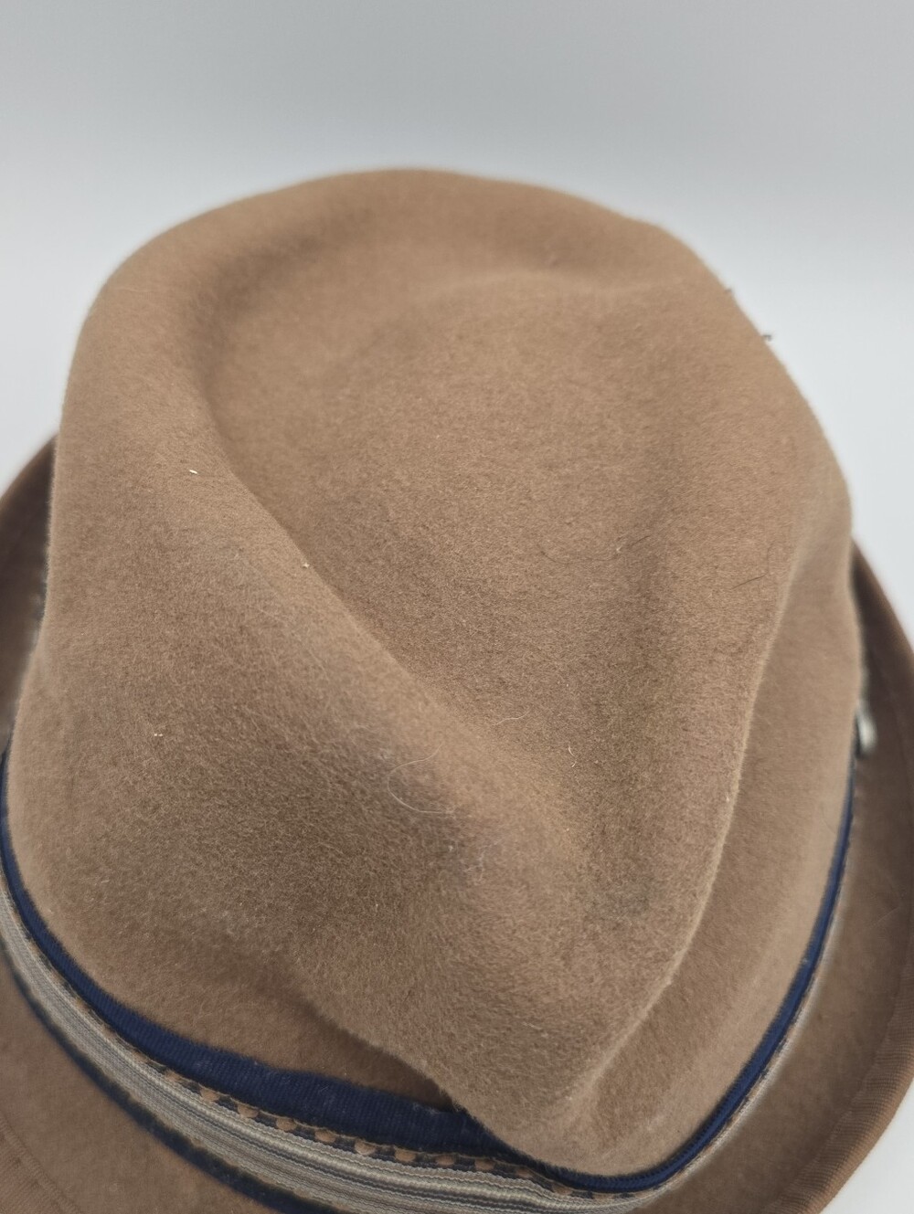 Carlos By Carlos Santana Wool Felt Trilby Fedora Brown Hat Size Medium - Picture 6 of 11